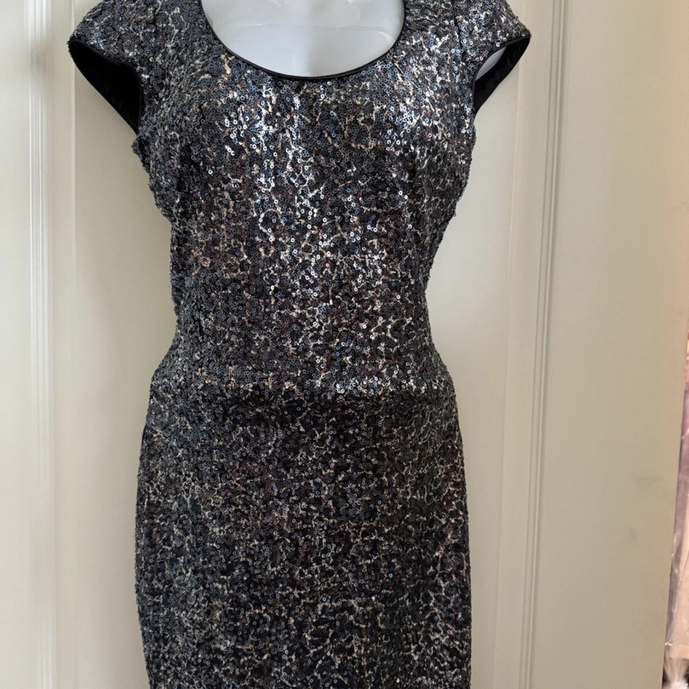 Dress the Population Black and Silver Mini Dress